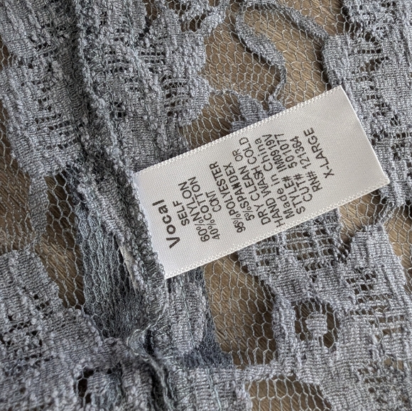 Grey Blue Lace Duster Vest - XL - Picture 6 of 7